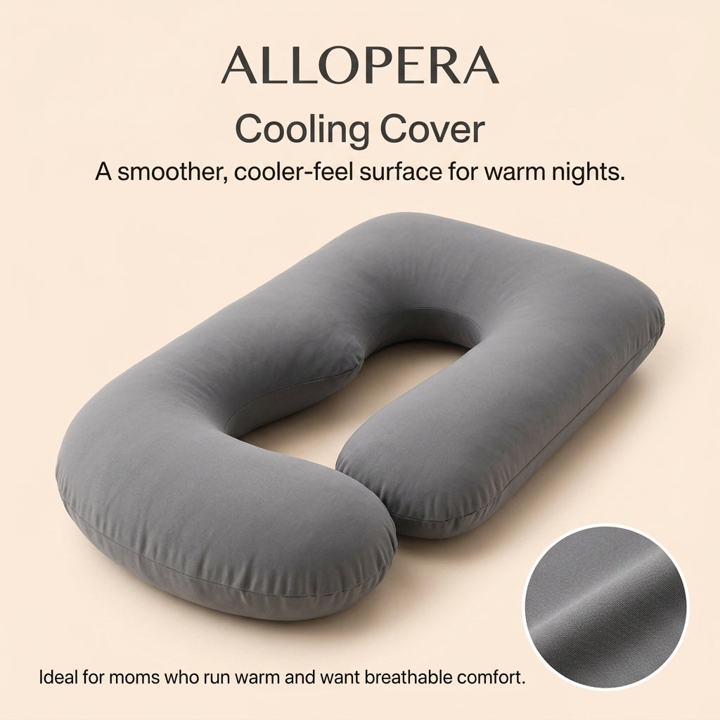 ALLOPERA 57 Inch Pregnancy Pillow for Sleeping | Full Body Maternity Support Pillow, Black-Grey Velvet