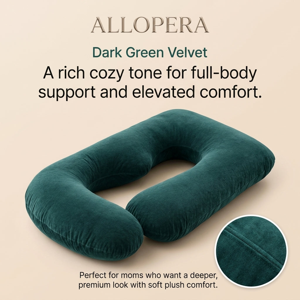 ALLOPERA 57 Inch Pregnancy Pillow for Sleeping | Full Body Maternity Support Pillow, Black-Grey Velvet