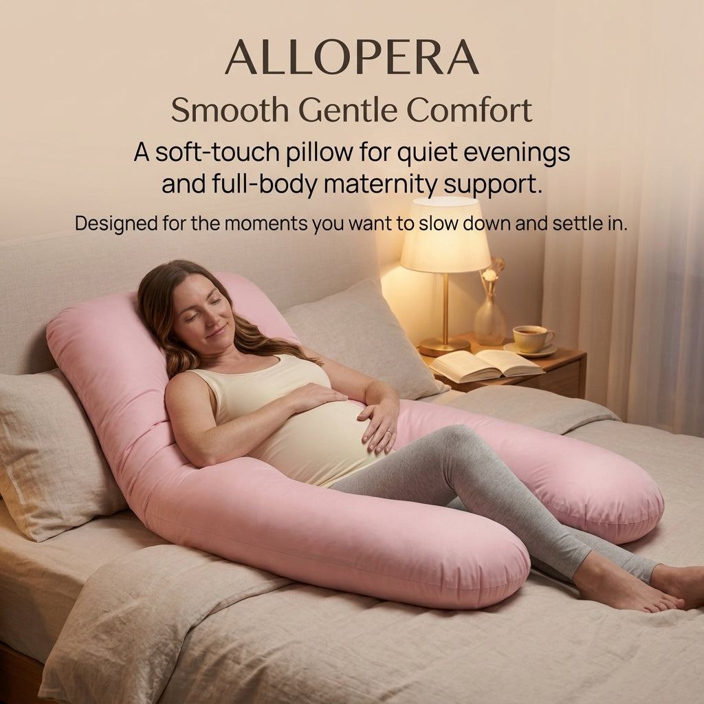 ALLOPERA 57 Inch Pregnancy Pillow for Sleeping | Full Body Maternity Support Pillow, Black-Grey Velvet