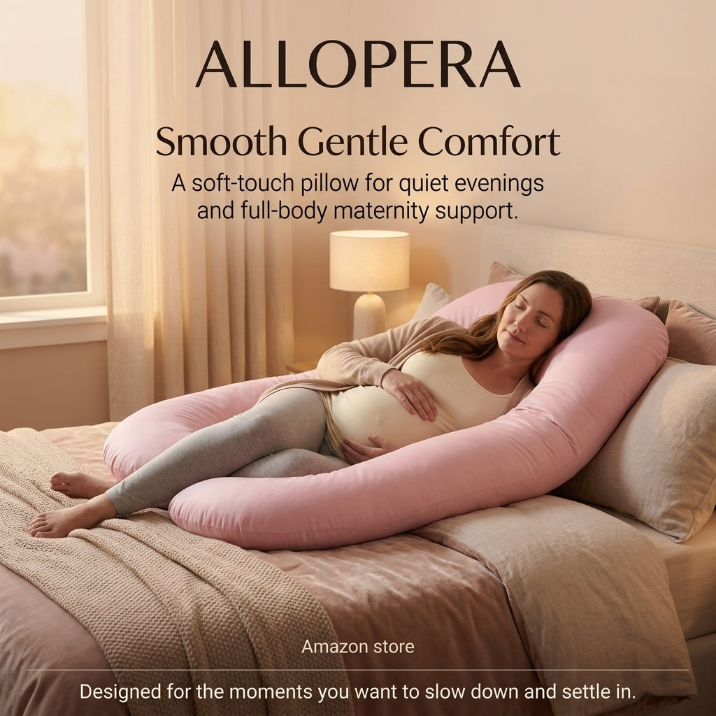 ALLOPERA 57 Inch Pregnancy Pillow for Sleeping | Full Body Maternity Support Pillow, Black-Grey Velvet