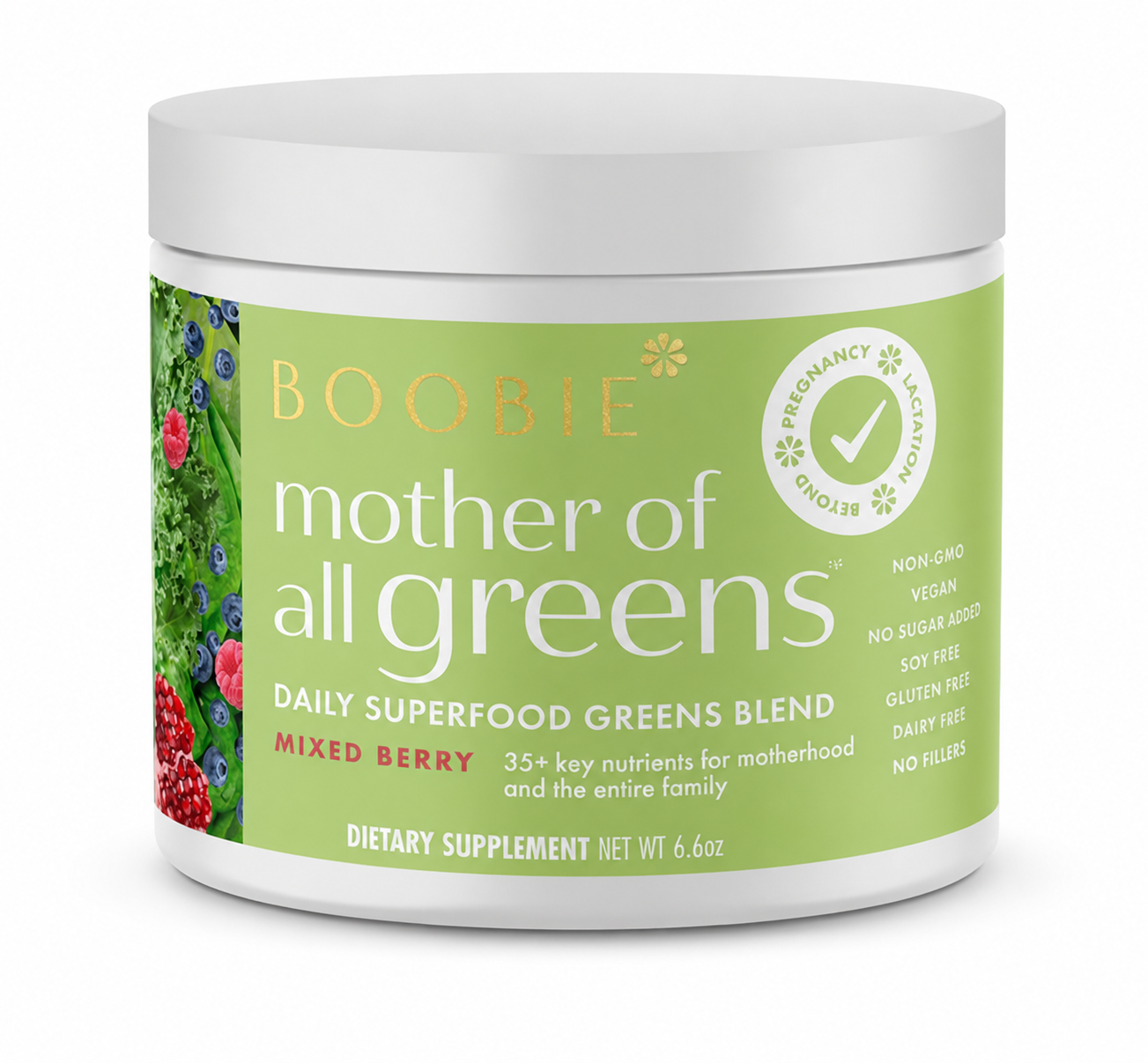 Boobie Mother of All Greens Mixed Berry | Pregnancy & Breastfeeding Superfood Greens Powder