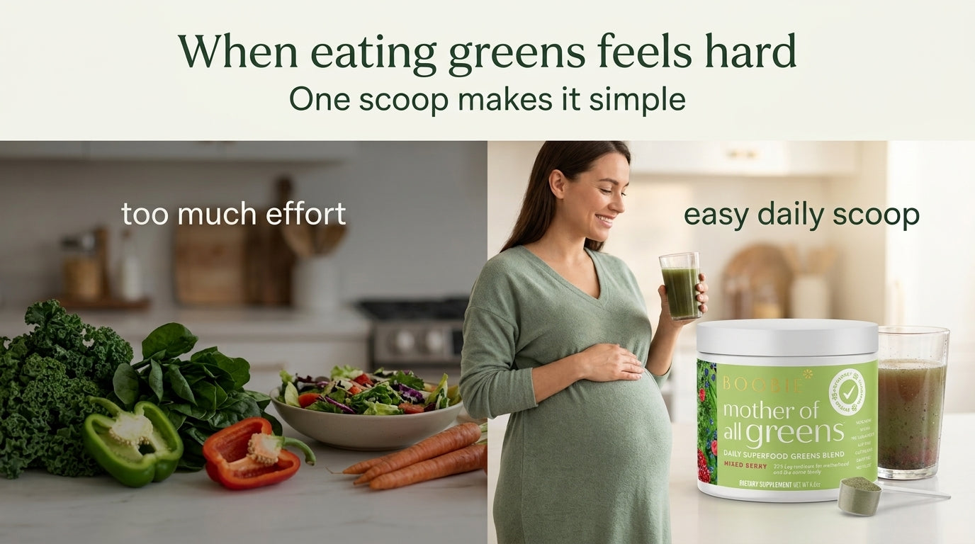 Boobie Mother of All Greens Mixed Berry | Pregnancy & Breastfeeding Superfood Greens Powder